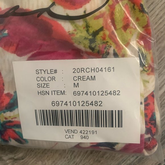 NWT DG2 BY DIANE GILMAN FAUX WRAP RUFFLE PRINTED SKIRT CREAM MEDIUM - Picture 9 of 10